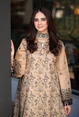 SAPPHIRE-3PC DHANAK EMBROIDERED SHIRT WITH CHIFFON EMBROIDERED DUPATTA AND TROUSER-ADR-4035