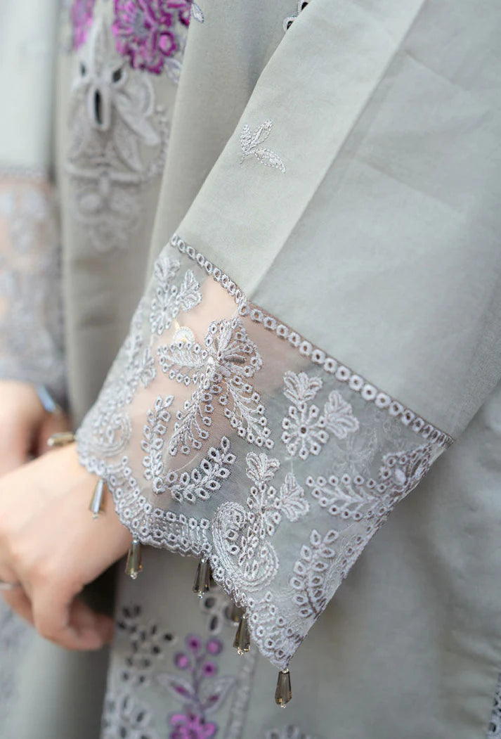 LIBAAS-3PC DHANAK EMBROIDERED SHIRT WITH DHANAK SHAWL AND TROUSER ADR-4069