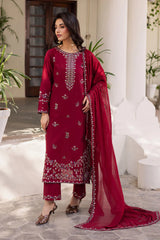 BATIK-3PC LAWN EMBROIDERED SHIRT WITH CHIFFON EMBROIDERED DUPATTA AND EMB TROUSER-ADR-4732