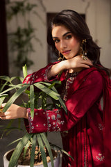 BATIK-3PC LAWN EMBROIDERED SHIRT WITH CHIFFON EMBROIDERED DUPATTA AND EMB TROUSER-ADR-4732