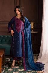 BATIK-3PC LAWN SEQUIN EMBROIDERED SHIRT WITH CHIFFON EMBROIDERED DUPATTA AND TROUSER-ADR-4878