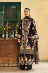 HUSSAIN REHAR-3PC LAWN EMBROIDERED SHIRT WITH CHIFFON PRINTED DUPATTA AND TROUSER-ADR-4702