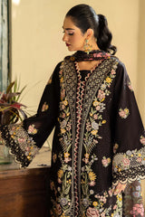 HUSSAIN REHAR-3PC LAWN EMBROIDERED SHIRT WITH CHIFFON PRINTED DUPATTA AND TROUSER-ADR-4702