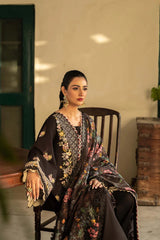 HUSSAIN REHAR-3PC LAWN EMBROIDERED SHIRT WITH CHIFFON PRINTED DUPATTA AND TROUSER-ADR-4702