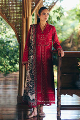 SUFFUSE-3PC LAWN EMBROIDERED SHIRT WITH CHIFFON PRINT DUPATTA AND EMB TROUSER-ADR-4810