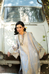 ETHNC-3PC LAWN EMBROIDERED SHIRT WITH ORGANZA EMBROIDERED DUPATTA AND TROUSER -ADR-4710
