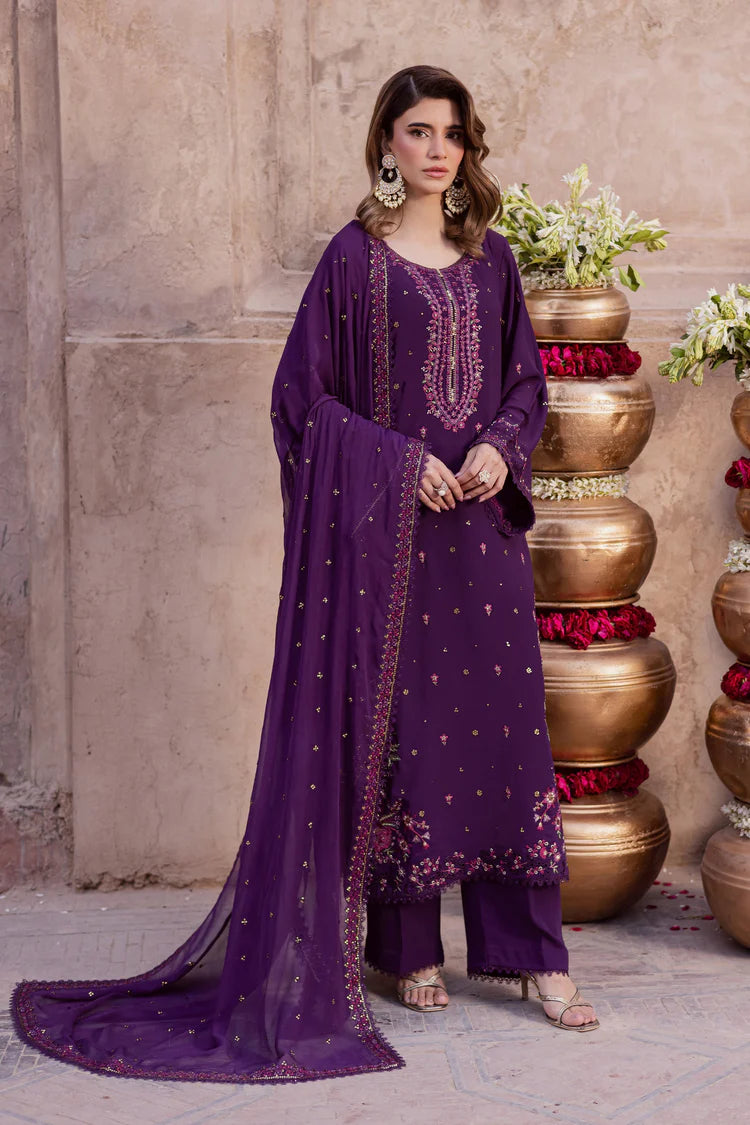 BATIK-3PIECE LAWN SEQUIN EMBROIDERED SHIRT WITH CHIFFON EMBROIDERED DUPATTA AND TROUSER-ADR-4859