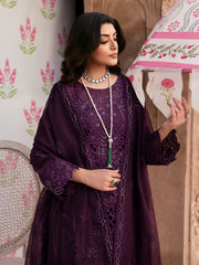 MAHNUR-3PC LAWN SEQUENCE EMBROIDERED SHIRT WITH KHADDI NET EMBROIDERED DUPATTA AND TROUSER-ADR-4692