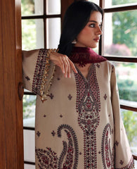 REPUBLIC-3PC DHANAK EMBROIDERED SHIRT WITH DHANAK EMBROIDERED SHAWL AND EMB TROUSER -ADR-5169