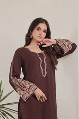 BATIK-3PC DHANAK EMBROIDERED SHIRT WITH COURTRAI PRINTED SHAWL AND TROUSER-ADR-4277