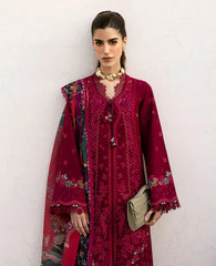 REPUBLIC-3PC DHANAK EMBROIDERED SHIRT WITH COURTRAI PRINTED SHAWL & DHANAK TOUSER-ADR-4278