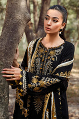 MARIA.B-3PC KHADDAR EMBROIDERED SHIRT WITH COURTRAI PRINTED SHAWAL AND TROUSER-ADR-4157