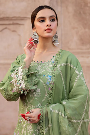 MAHNUR - 3PC LAWN EMBROIDERED SHIRT WITH CHIFFON EMBROIDERED DUPATTA AND TROUSER-ADR-3778