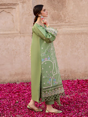 MAHNUR - 3PC LAWN EMBROIDERED SHIRT WITH CHIFFON EMBROIDERED DUPATTA AND TROUSER-ADR-3778