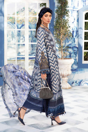 MARIA.B- LAWN 3PC PRINT WITH DIAMOND PRINT DUPATTA AND PRINT TROUSER-ADR-1002