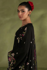 CROSS STITCH-3PC DHANAK EMBROIDERED SHIRT WITH COURTRAI PRINTED SHAWL AND TROUSER-ADR-4276