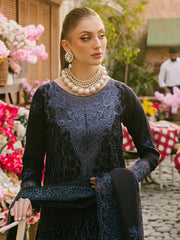MAHNUR-3PC LAWN EMBROIDERED SHIRT WITH KHADDI NET EMB DUPATTA AND TROUSER-ADR-4738