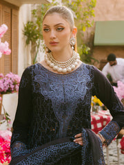 MAHNUR-3PC LAWN EMBROIDERED SHIRT WITH KHADDI NET EMB DUPATTA AND TROUSER-ADR-4738