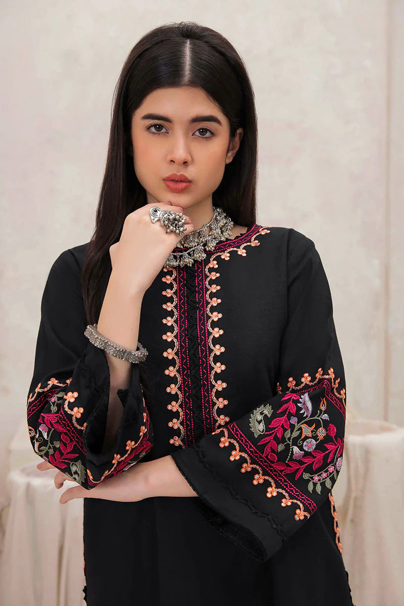 MUSHQ-2PC DHANAK EMBROIDERED SHIRT & EMBROIDERED TROUSER-ADR-112