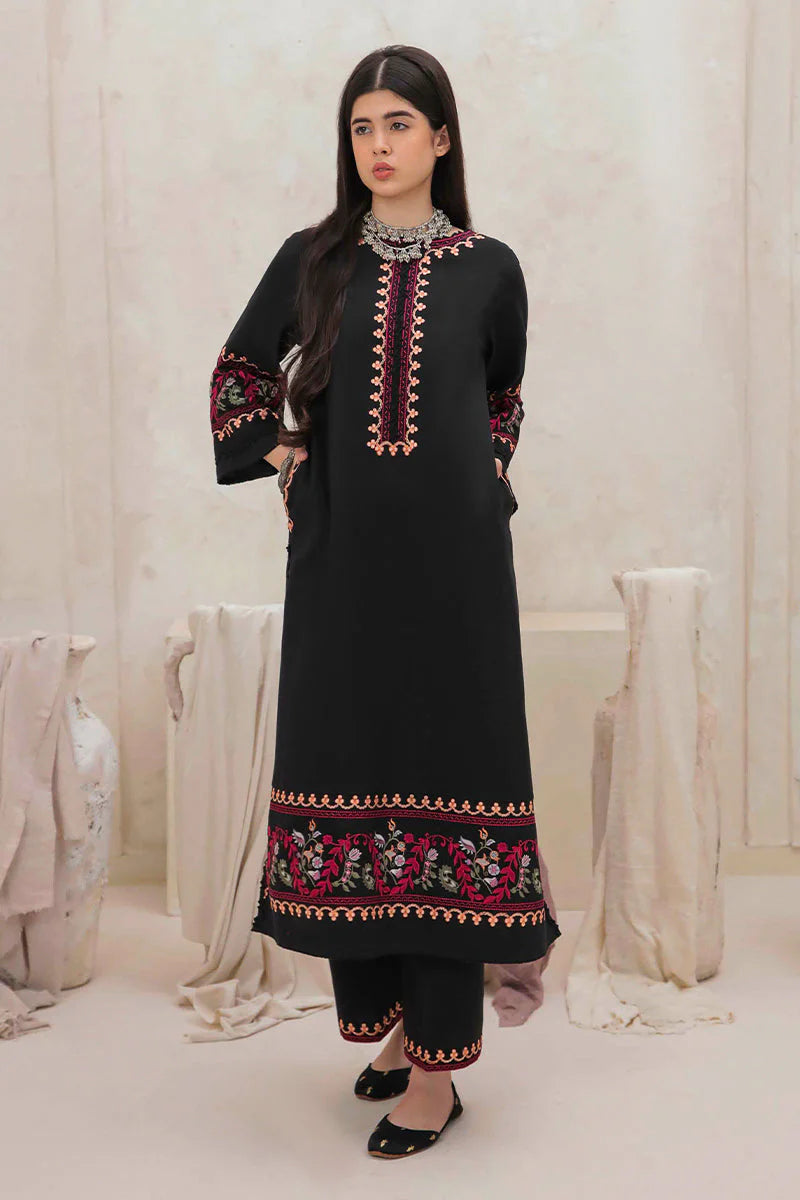 MUSHQ-2PC DHANAK EMBROIDERED SHIRT & EMBROIDERED TROUSER-ADR-112