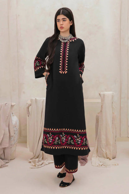 MUSHQ-2PC DHANAK EMBROIDERED SHIRT & EMBROIDERED TROUSER-ADR-112