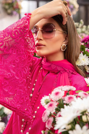 MARIA B - 3PC LAWN EMBROIDERED SHIRT WITH PRINTED DUPATTA AND TROUSER-ADR-2721