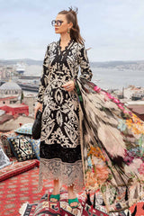 MARIA.B-3PC KHADDAR PRINTED EMB SHIRT WITH KHADDAR PRINTED DUPATTA AND PRINTED TROUSER-ADR-2629