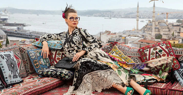 MARIA.B-3PC KHADDAR PRINTED EMB SHIRT WITH KHADDAR PRINTED DUPATTA AND PRINTED TROUSER-ADR-2629