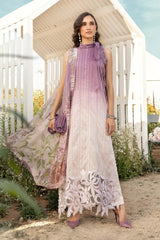 MARIA.B-3PC LAWN PRINTED EMB SHIRT WITH CHIFFON PRINT DUPATTA AND PRINT TROUSER-ADR-2511