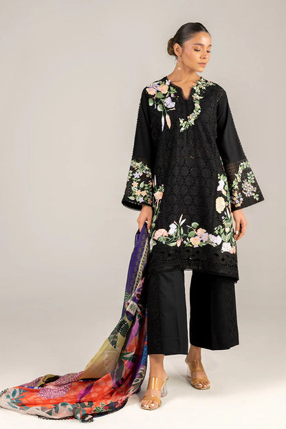 MUSHQ-3PC LAWN EMBROIDERED SHIRT WITH MONARK PRINT DUAPATTA AND TROUSER-ADR-3719