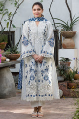 MOTIFZ-3PC LAWN HEAVY EMBROIDERED SHIRT WITH SILK PRINTED DUPATTA AND TROUSER-ADR-4906