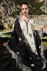IMAGE-3PC LAWN EMBROIDERED SHIRT WITH CHIFFON EMBROIDERED DUPATTA AND EMB TROUSER-ADR-3714