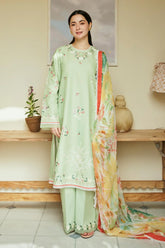 ZAHRA SHAHJAHAN- 3PC LAWN EMBROIDERED SHIRT WITH DIAMOND PRINT DUPATTA-ADR-2811