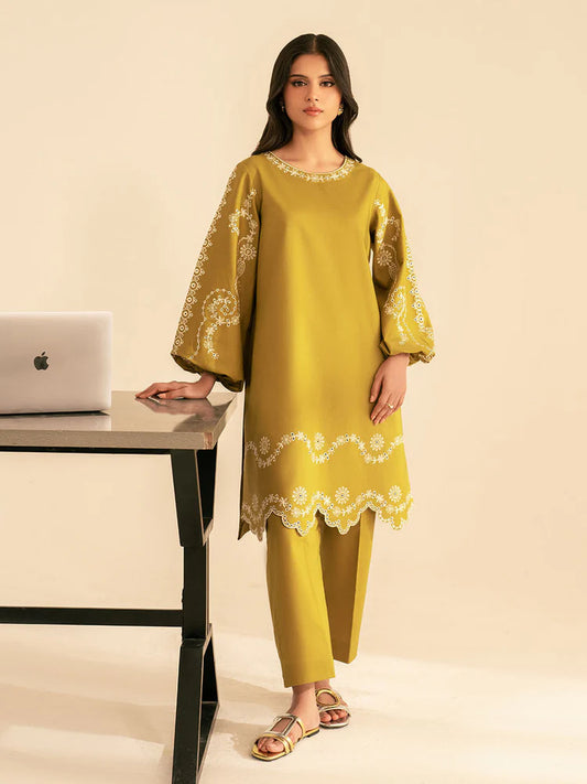 BATIK-2PC DHANAK EMBROIDRED SHIRT WITH DHANAK EMBROIDRED SLEEVES-ADR-122