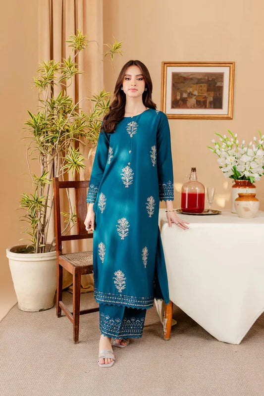 BATIK-2PC DHANAK SEQUIN EMBROIDRED SHIRT AND EMBROIDRED TROUSER-ADR-107
