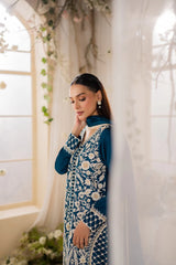 MIRANA-3PC LAWN EMBROIDERED SHIRT WITH BAMBER CHIFFON DUPATTA AND TROUSER-ADR-4728