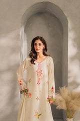 MIRANA-3PC DHANAK EMBROIDERED SHIRT WITH BAMBER CHIFFON DUPATTA AND TROUSER-ADR-4289