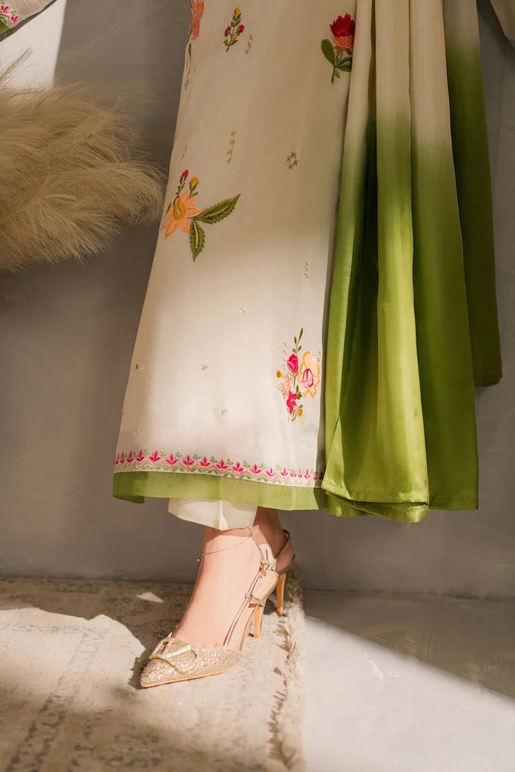 MIRANA-3PC DHANAK EMBROIDERED SHIRT WITH BAMBER CHIFFON DUPATTA AND TROUSER-ADR-4289