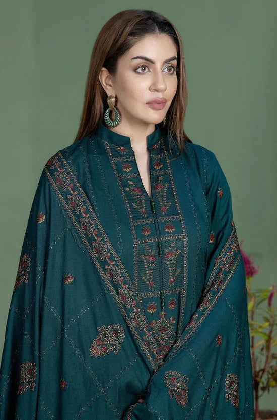 MOHAGNI-3PC KARANDI EMBROIDERED SHIRT WITH KARANDI EMBROIDERED SHAWL AND TROUSER-ADR-4256