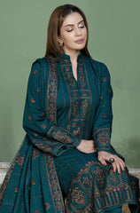 MOHAGNI-3PC KARANDI EMBROIDERED SHIRT WITH KARANDI EMBROIDERED SHAWL AND TROUSER-ADR-4256