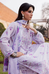 BATIK-3PC LAWN PRINTED EMB SHIRT WITH SILK PRINTED DUPATTA AND PRINTED TROUSER-ADR-019
