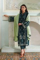 BATIK-3PC DHANAK EMBROIDERED SHIRT WITH DHANAK EMBROIDERED SHAWL & TROUSER-ADR-4178
