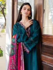 IZEL-3PC LAWN EMBROIDERED SHIRT WITH CHIFFON PRINTED DUPATTA AND TROUSER-ADR-4841