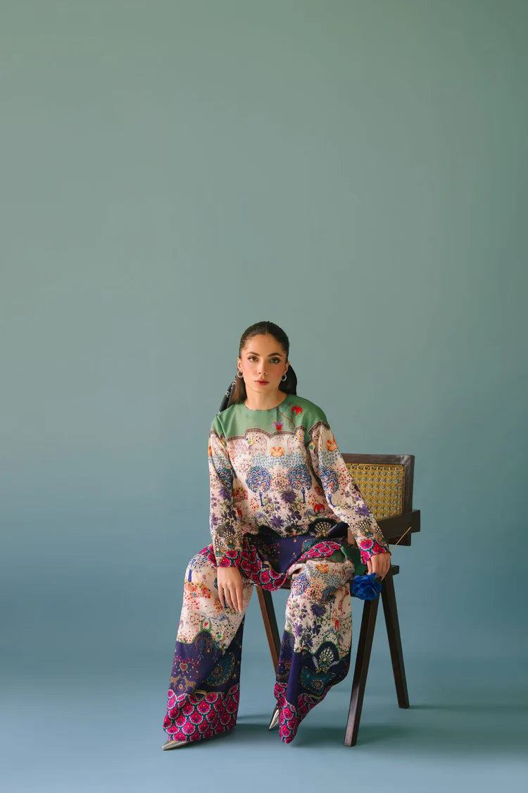 ADORE-2PC SHAMOZE SILK PRINTED SHIRT & SHAMOZE SILK PRINTED TROUSER-ADR-2005