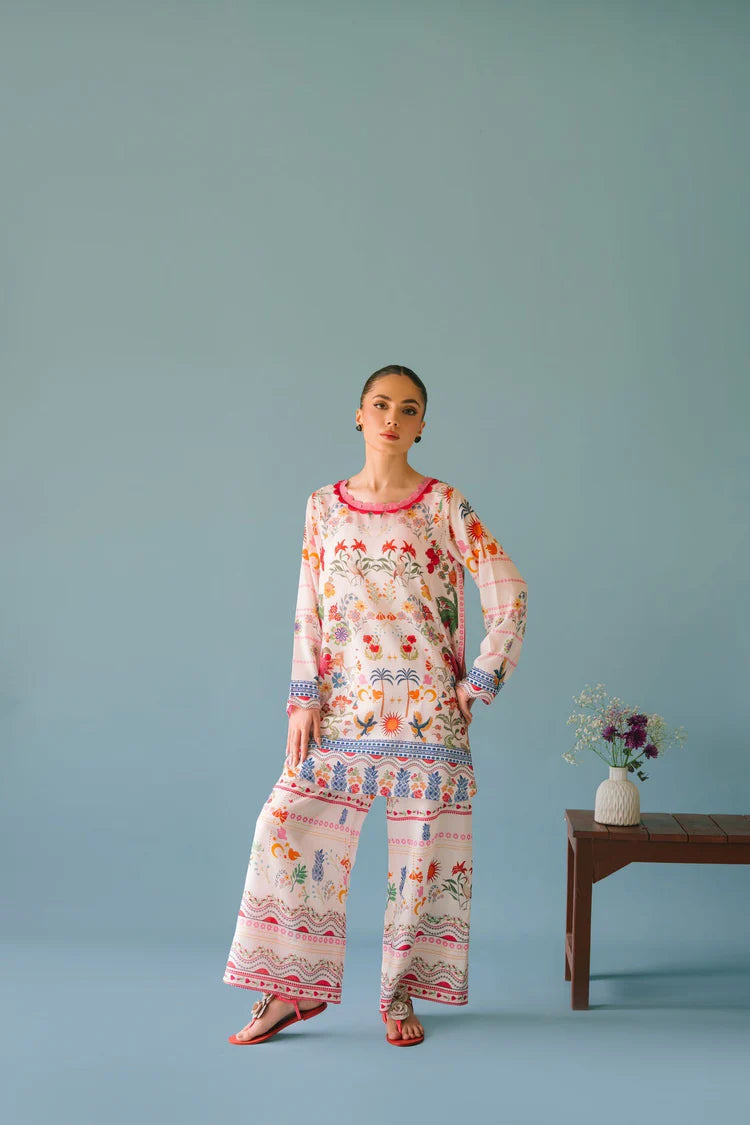 ADORE-2PC SHAMOZE SILK PRINTED SHIRT & SHAMOZE SILK PRINTED TROUSER-ADR-2006
