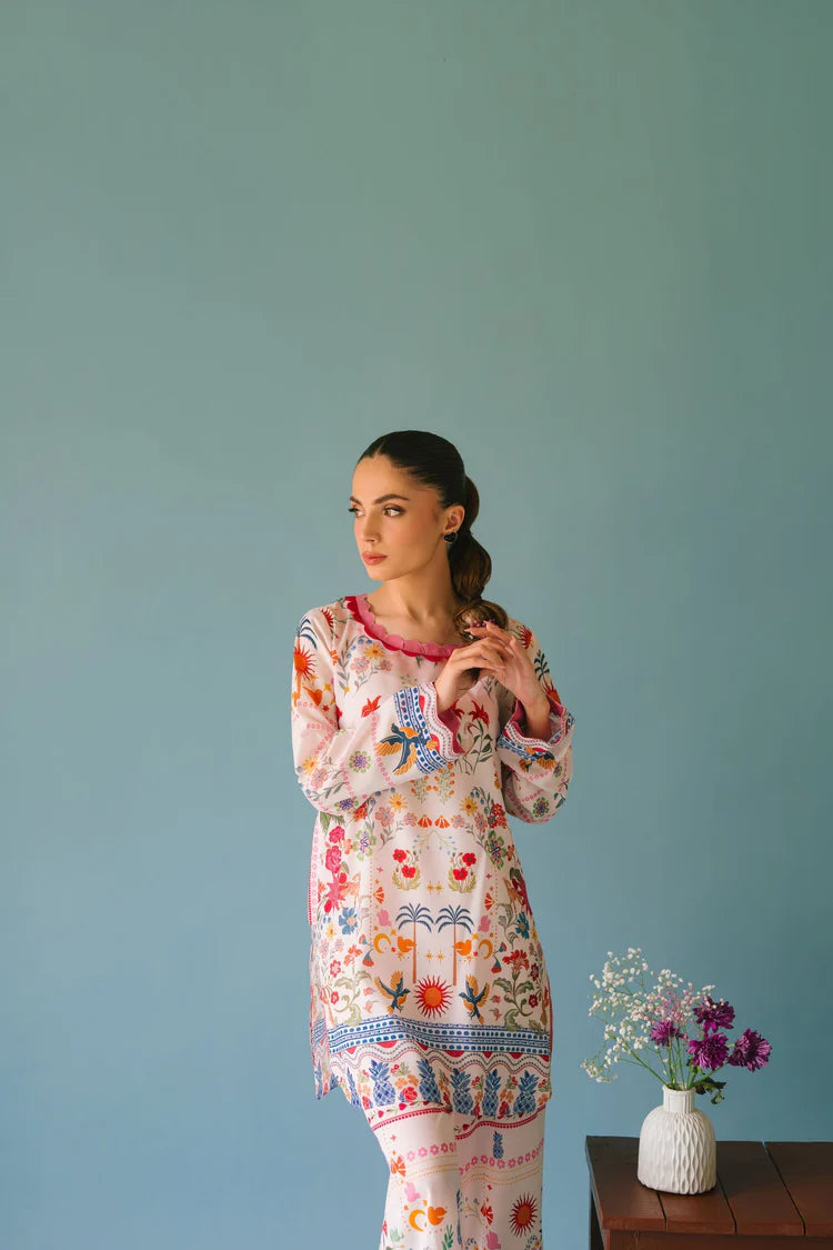 ADORE-2PC SHAMOZE SILK PRINTED SHIRT & SHAMOZE SILK PRINTED TROUSER-ADR-2006