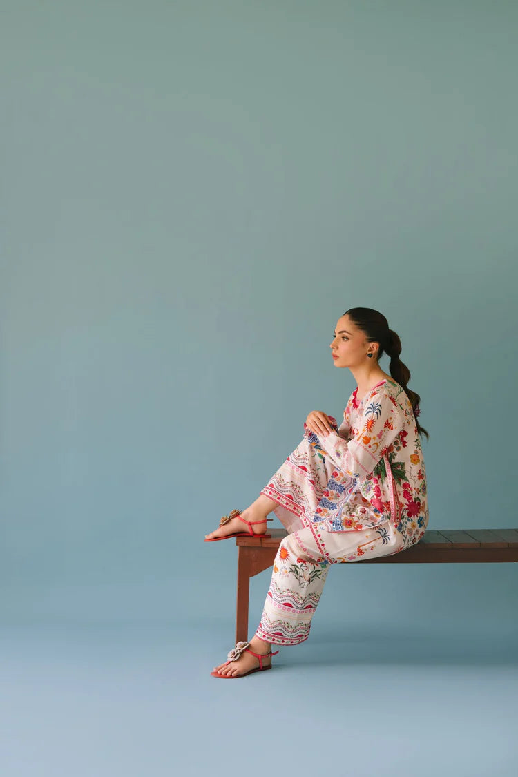 ADORE-2PC SHAMOZE SILK PRINTED SHIRT & SHAMOZE SILK PRINTED TROUSER-ADR-2006
