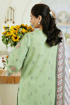 ZAHRA SHAHJAHAN- 3PC DHANAK EMBROIDERED SHIRT WITH WOOL PRINT SHAWL-ADR-3273