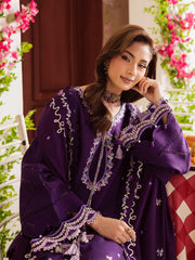 MAHNUR-3PC DHANAK EMBROIDERED SHIRT WITH DHANAK EMBROIDERED SHAWL & TROUSER-ADR-4328