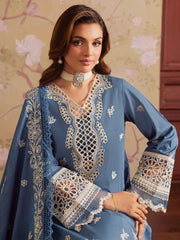 MAHNUR-3PC DHANAK EMBROIDERED SHIRT WITH DHANAK EMBROIDERED SHAWL & TROUSER-ADR-4323